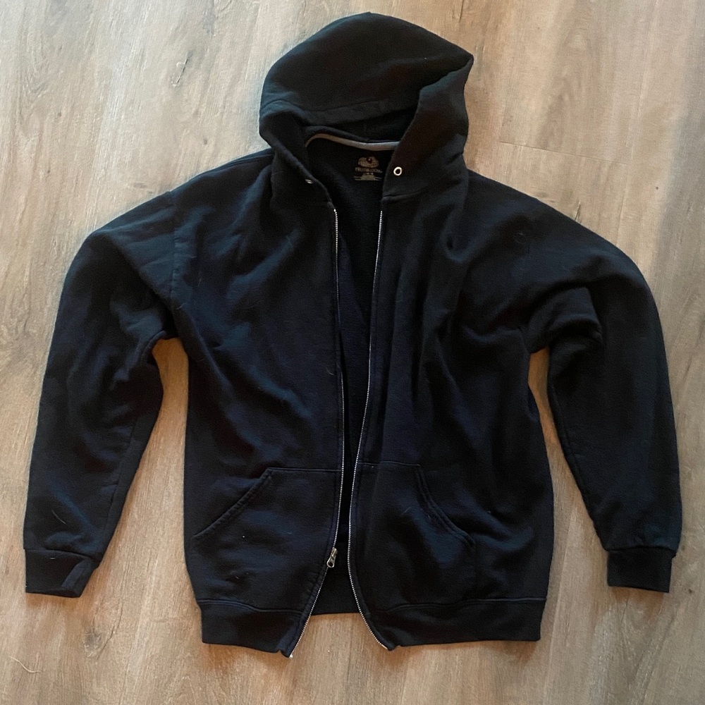 Fruit of the Loom Men's Black Zip-Up Sweater